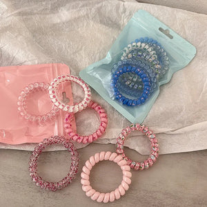 6 Pieces Telephone Wire Hair Tie - Fem Things