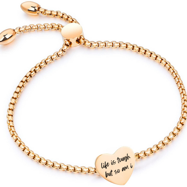 Life is Tough Gold Drawstring Bracelet – Fem Things