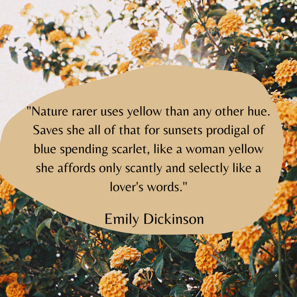 Nature rarer uses yellow – Emily Dickinson 