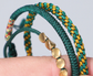 Set Armband Tibetanisch Grün & Gold
