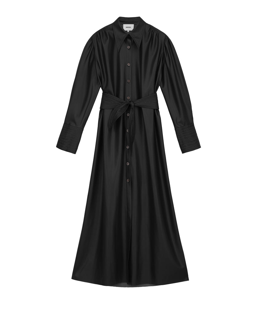 ROSANA - Vegan leather quilt detail dress - Black – Nanushka