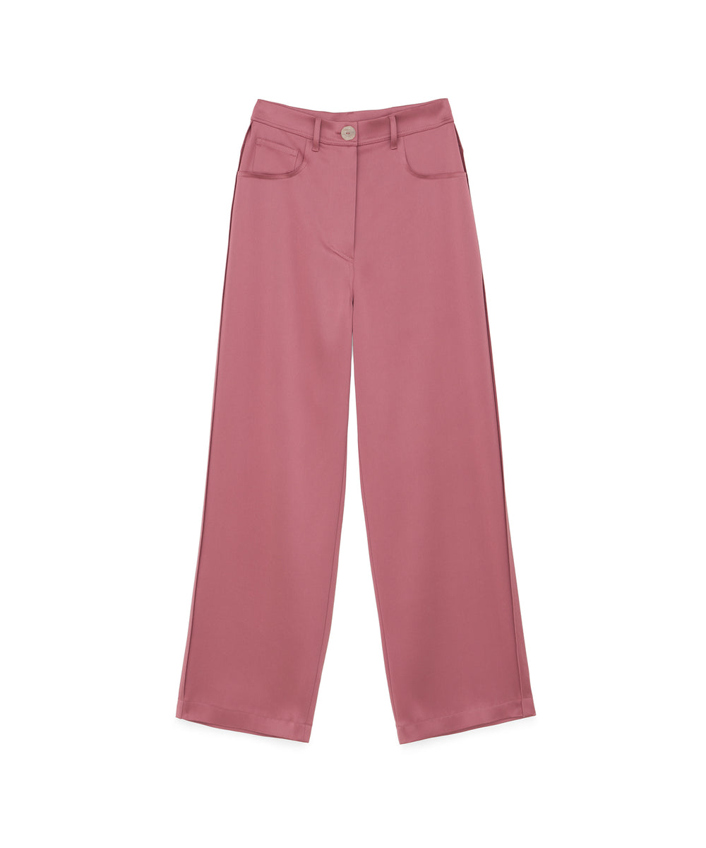 MARFA - Wide leg satin pants - Rose – Nanushka