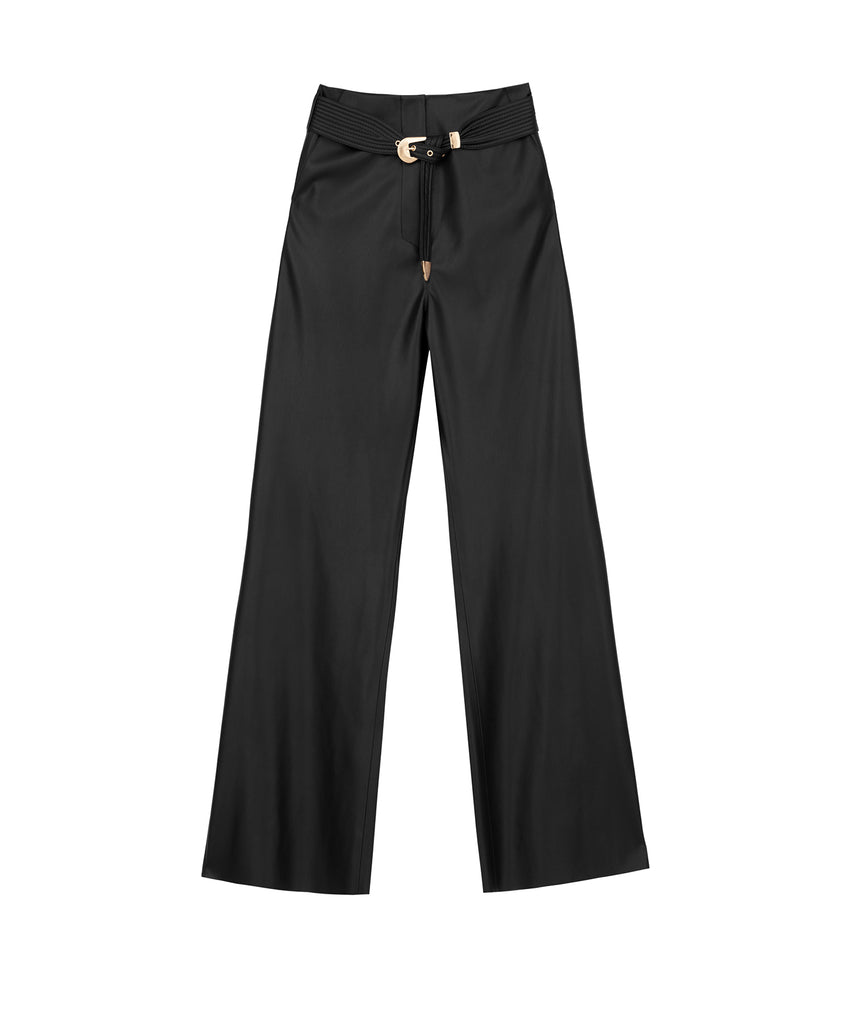 KISA - Vegan leather maxi pants - Black – Nanushka
