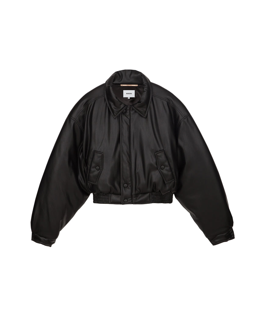 Nanushka BOMI - Vegan leather bomber jacket - Black