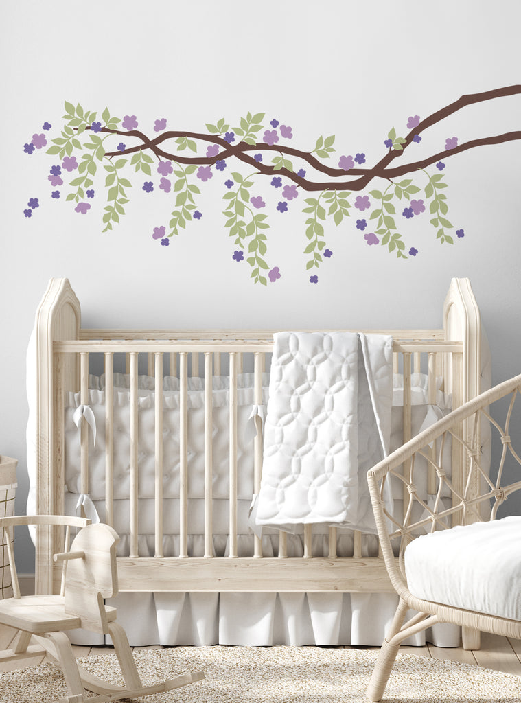 Large Nursery Tree Wall Blossom Leaf Decal Fruit Season Apple Sticker #1179