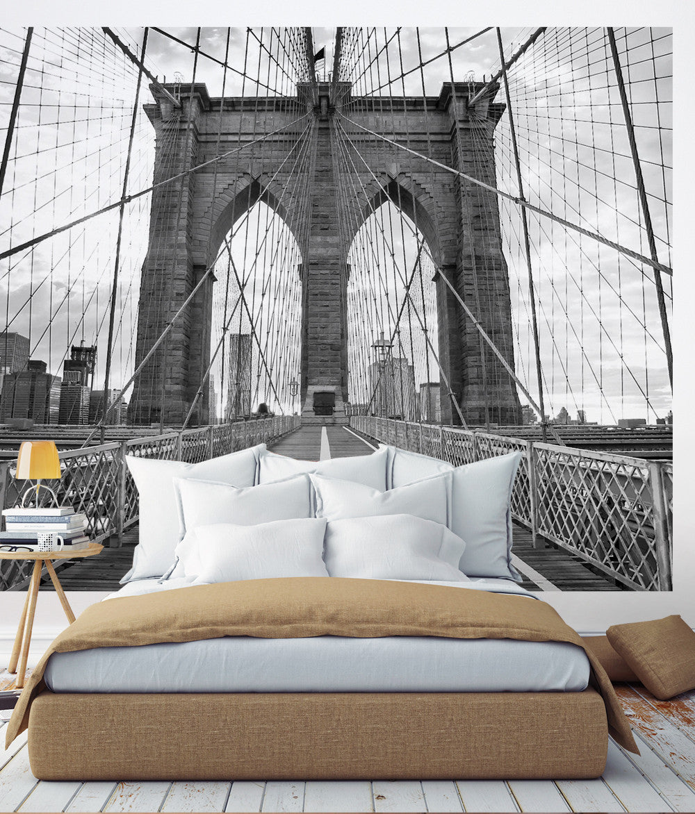 Brooklyn Bridge Photograph Wall Art Peel And Stick Wallpaper Simple Shapes