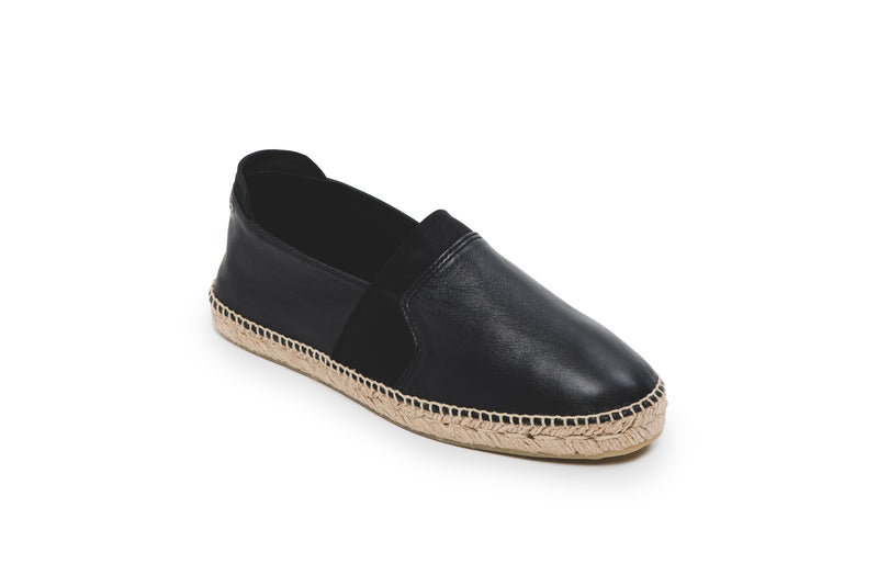 leather slip on espadrilles