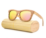 Jupiter - Bamboo & Wood Sunglasses with Pink Sunrise Polarized Lens - Eleven Gift