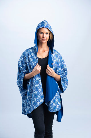 RainCaper China Blue Travel Cape & Raincoat