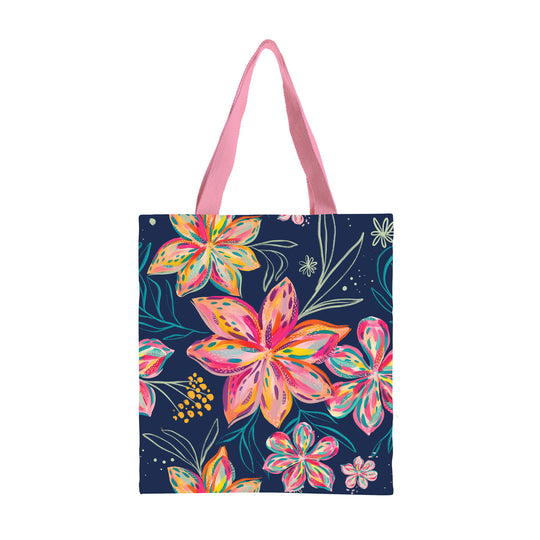 EttaVee Bold Flowers Shoulder Strap Canvas Magazine Tote Image 1