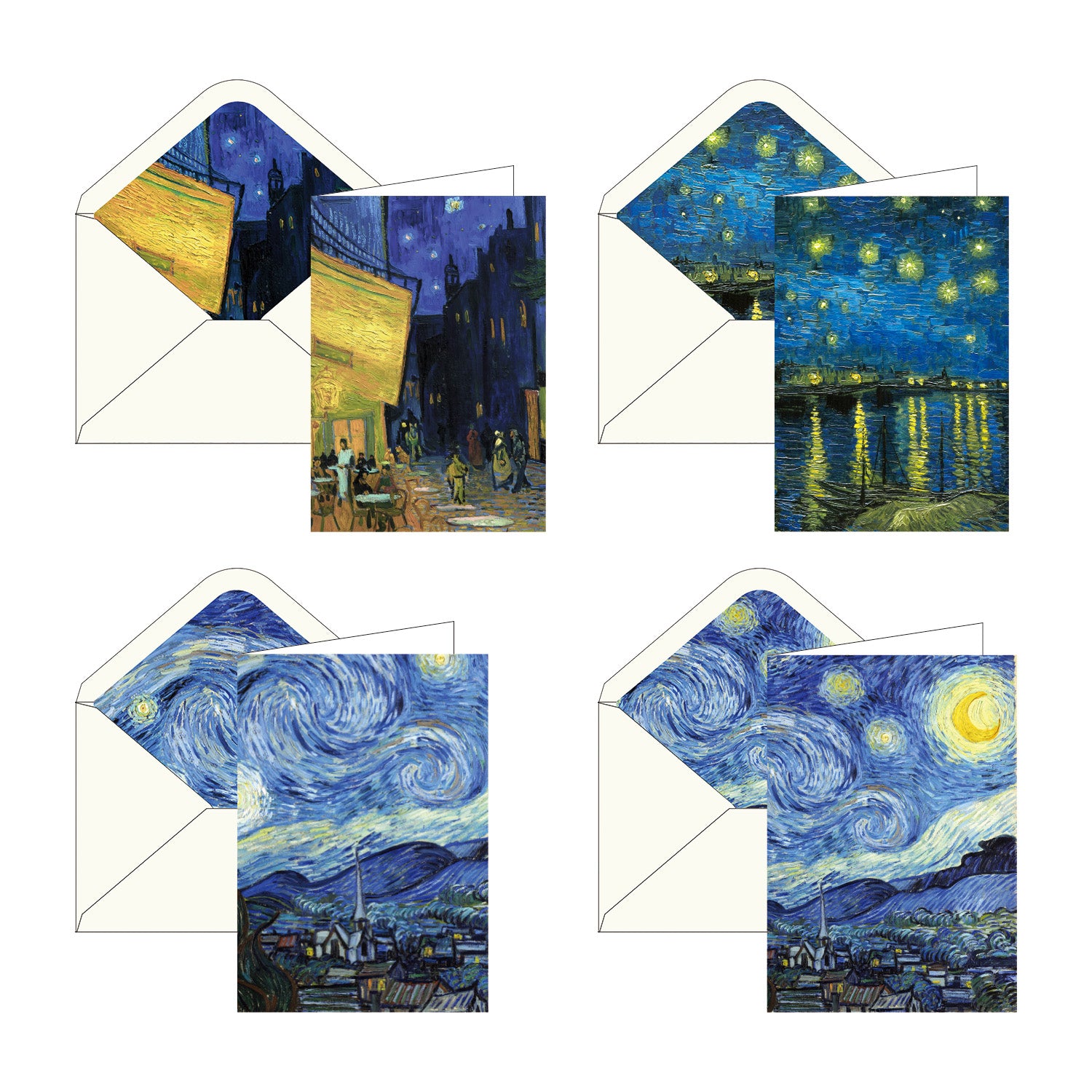 RainCaper Fine Art Keepsake 5x7 Blank Stationery Tiffany Greeting Note Cards with Decorative Envelopes, Gift Boxed Set of 16 | 300 GSM Cardstock