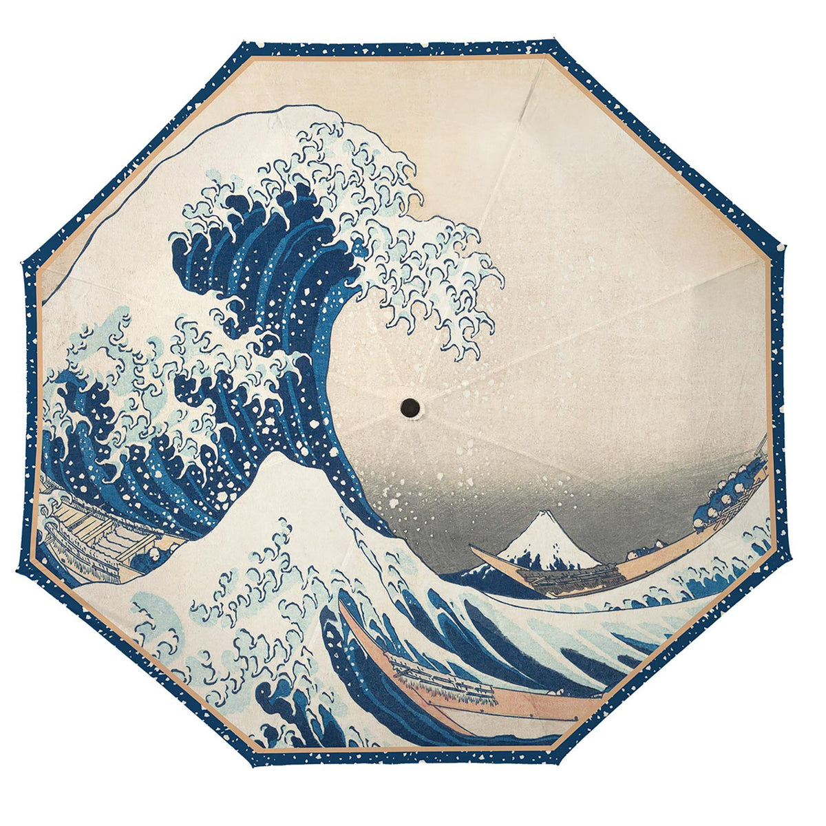 Hokusai The Great Wave Folding Travel Umbrella