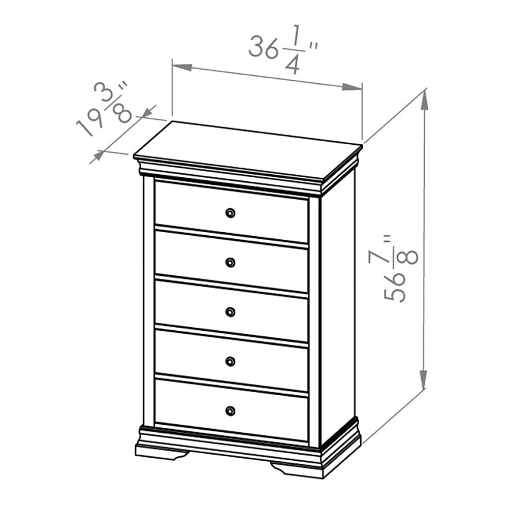 Edmonton Furniture Store Solid Wood Canadian Made 5 Drawer Chest