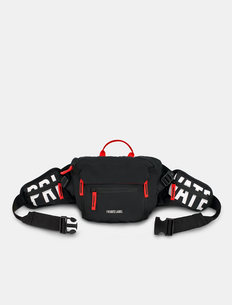Black & Red Waist Sling Bag | Private Label