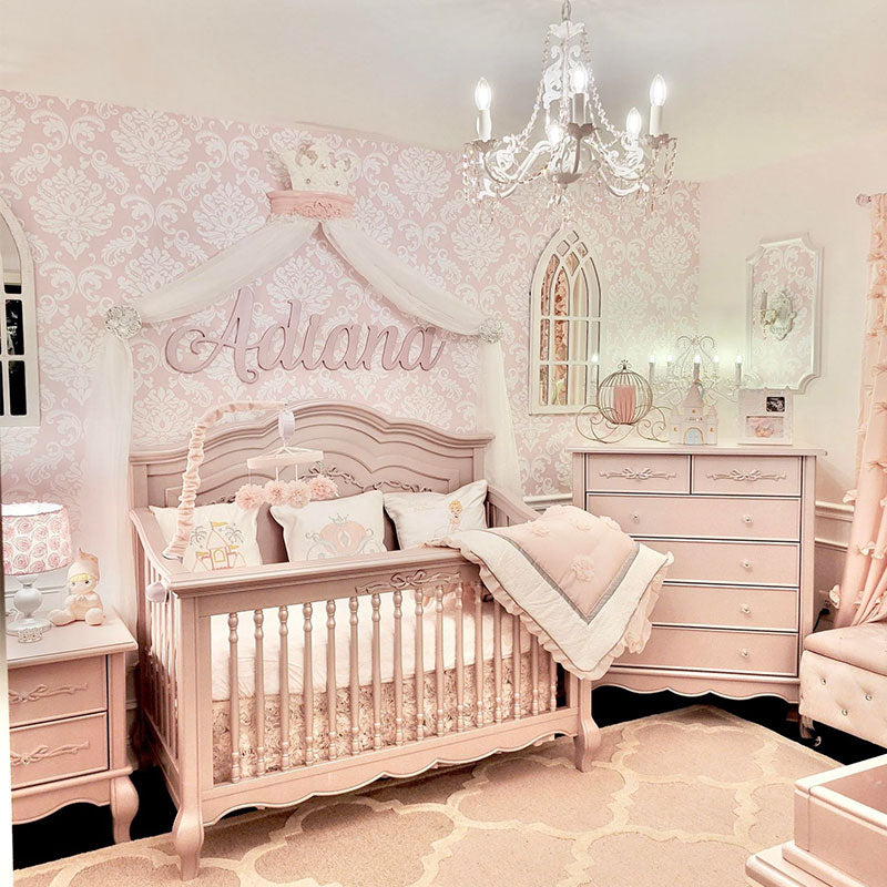 pink nursery chandelier