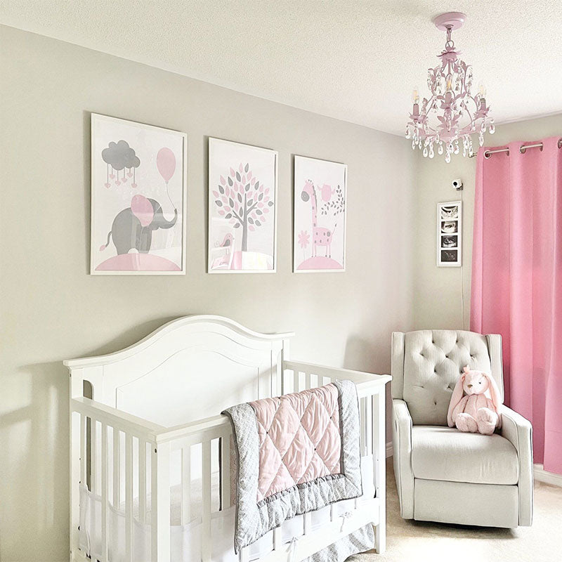 pink nursery chandelier