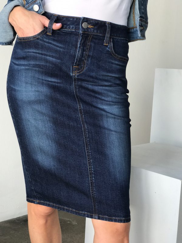 faded denim skirt