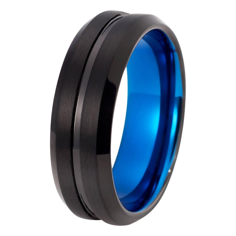 Tungsten Carbide Grooved Men S Wedding Band – Mini Bridal