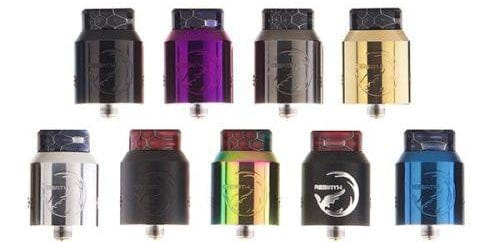 The Rebirth RDA with several colour variants shown