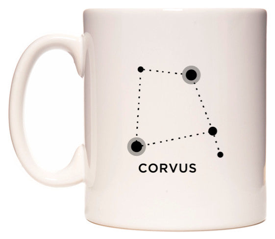 This mug features Corvus Zodiac Constellation