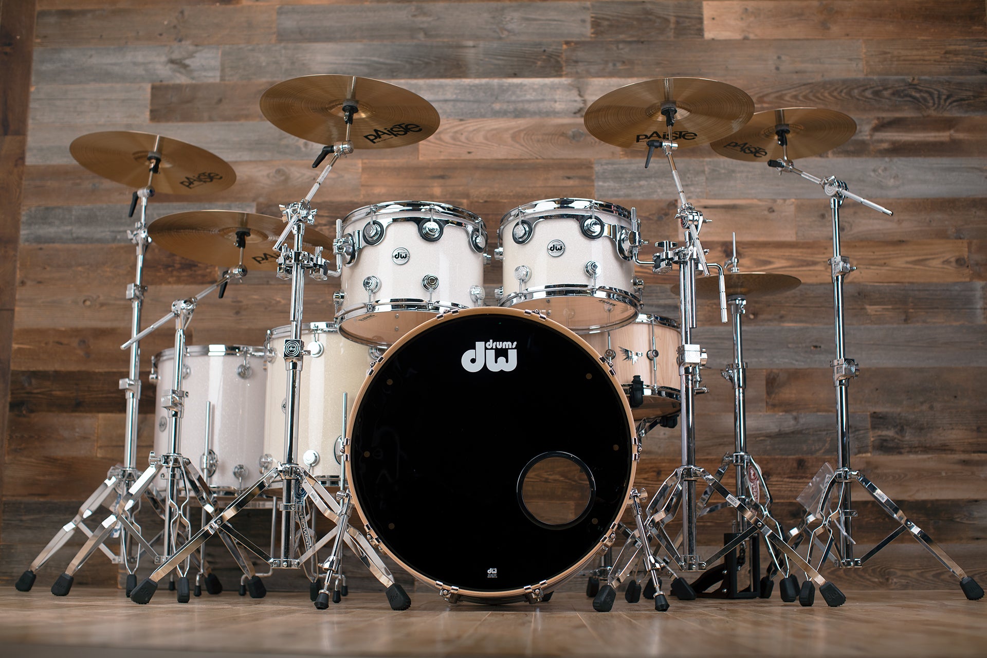 Dw Drum Workshop Collectors Series 5 Piece Drum Kit White Glass Pr