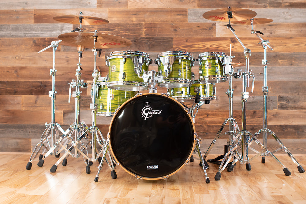 GRETSCH RENOWN MAPLE 6 PIECE DRUM KIT, GREEN OYSTER (PRE-LOVED) – Drumazon