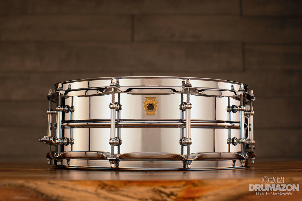 LUDWIG 14 X 5 LM400T SUPRAPHONIC SNARE DRUM, CHROME METAL, TUBE