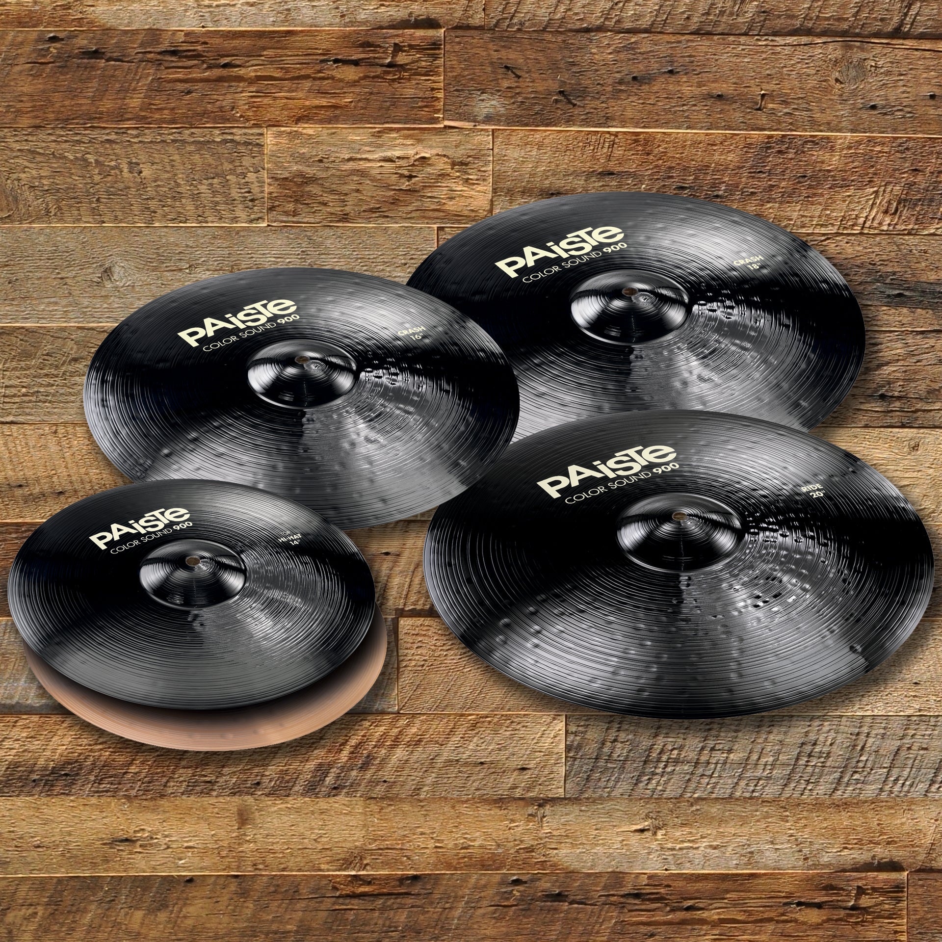 PAISTE 900 COLOR SOUND SERIES BLACK MEDIUM EXTENDED CYMBAL PACK (EVEN