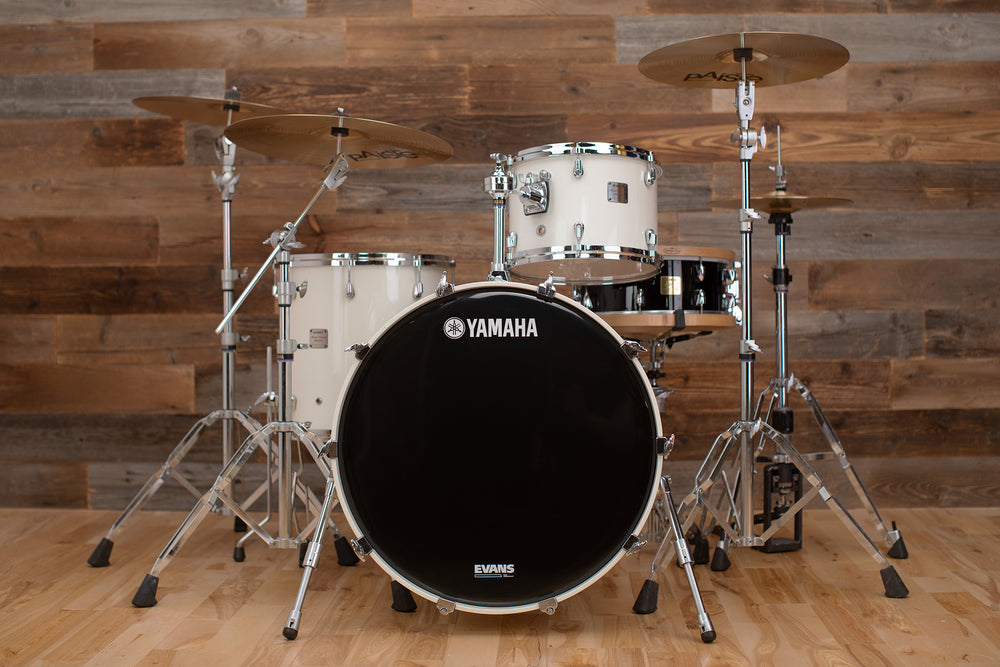 Yamaha Maple Custom Absolute Nouveau 3 Piece Drum Kit White Mica Pre Drumazon