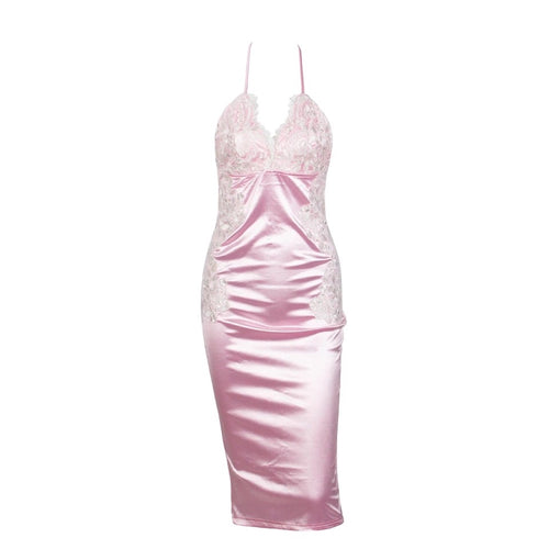 pink satin midi