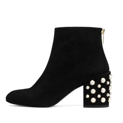 black pearl ankle boots