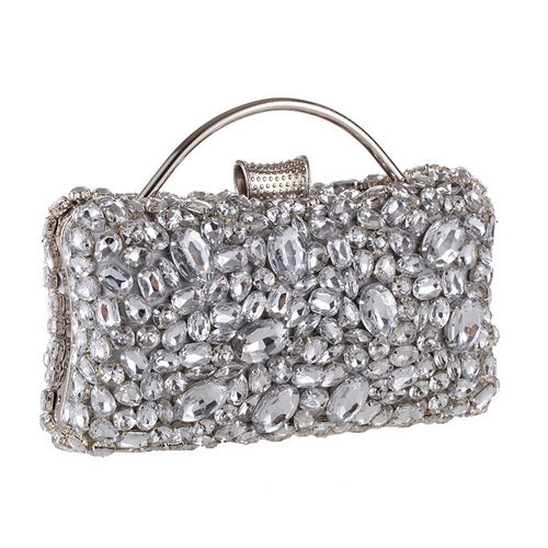 silver rhinestone clutch bag