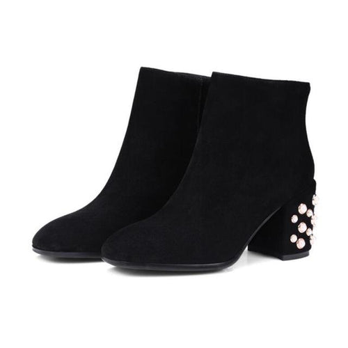 black pearl ankle boots