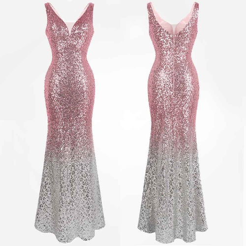 pink and silver gown