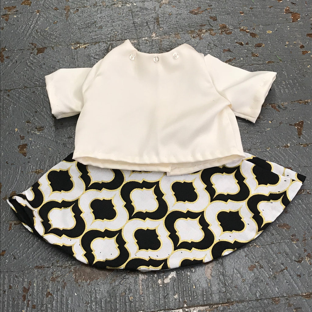 18 Doll Clothes Outfit Ivory Blouse Shirt Top And Black Gold Skirt Thedepot Lakeviewohio