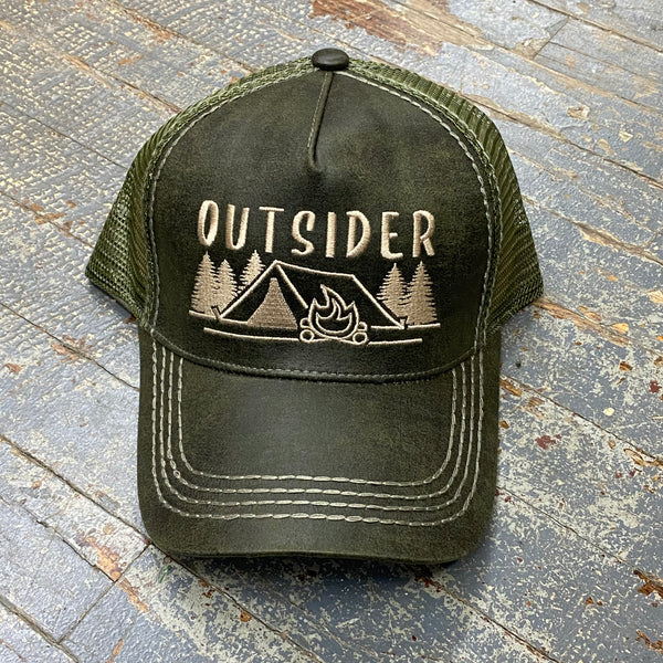 Outsider Camping Leather Green Embroidered Ball Cap – TheDepot.LakeviewOhio