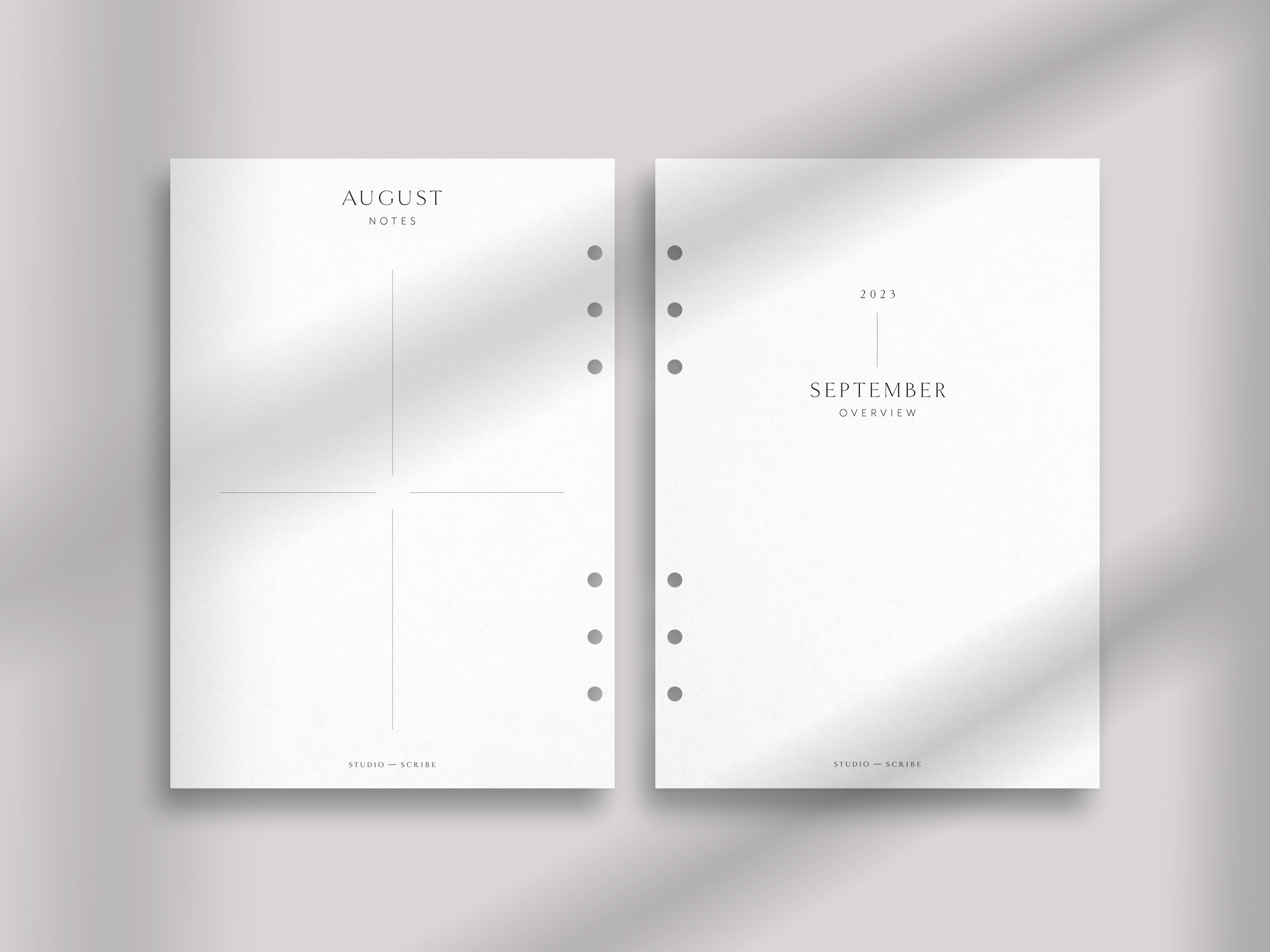 A5 2023-2024 Mid-Year Weekly Planner Inserts with Separate Monthly Cal