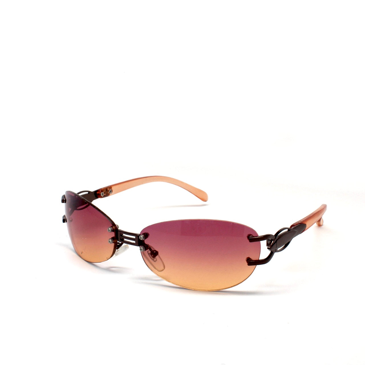 Deadstock Frameless Wire Frame 90s Rimless Sunglasses - Gold