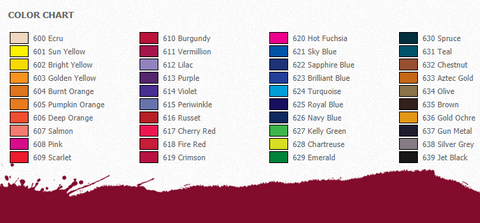 Jacquard Dyes Color Chart