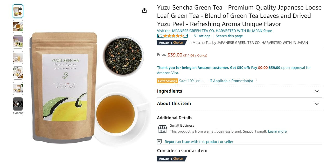 Yuzu Sencha on Amazon