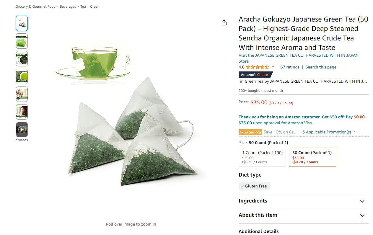 Gokuzyo Aracha Sencha Teabag