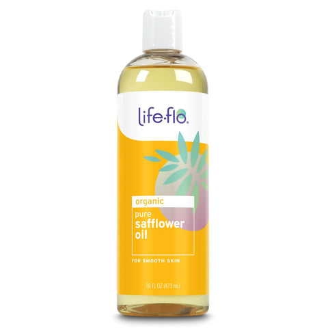 Life-flo Pure Safflower Oil, Organic, Moisture-Rich Face and Body Oil for Skin Care and Hair Care, Soothing Massage Oil and Carrier Oil, Hypoallergenic