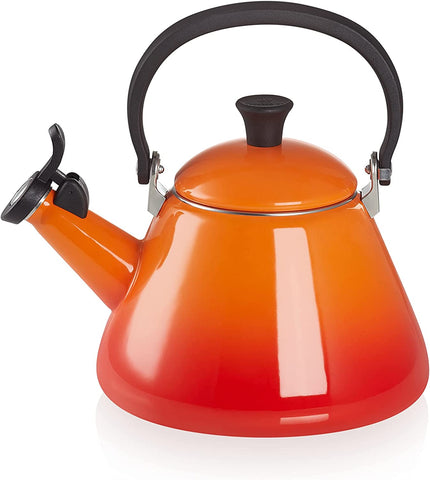 Le Creuset Kone Stove-Top Kettle with Whistle, Suitable for All Hob Types Including Induction and Cast Iron, Enamelled Steel, Capacity: 1.6 L, Volcanic, 92000200090000