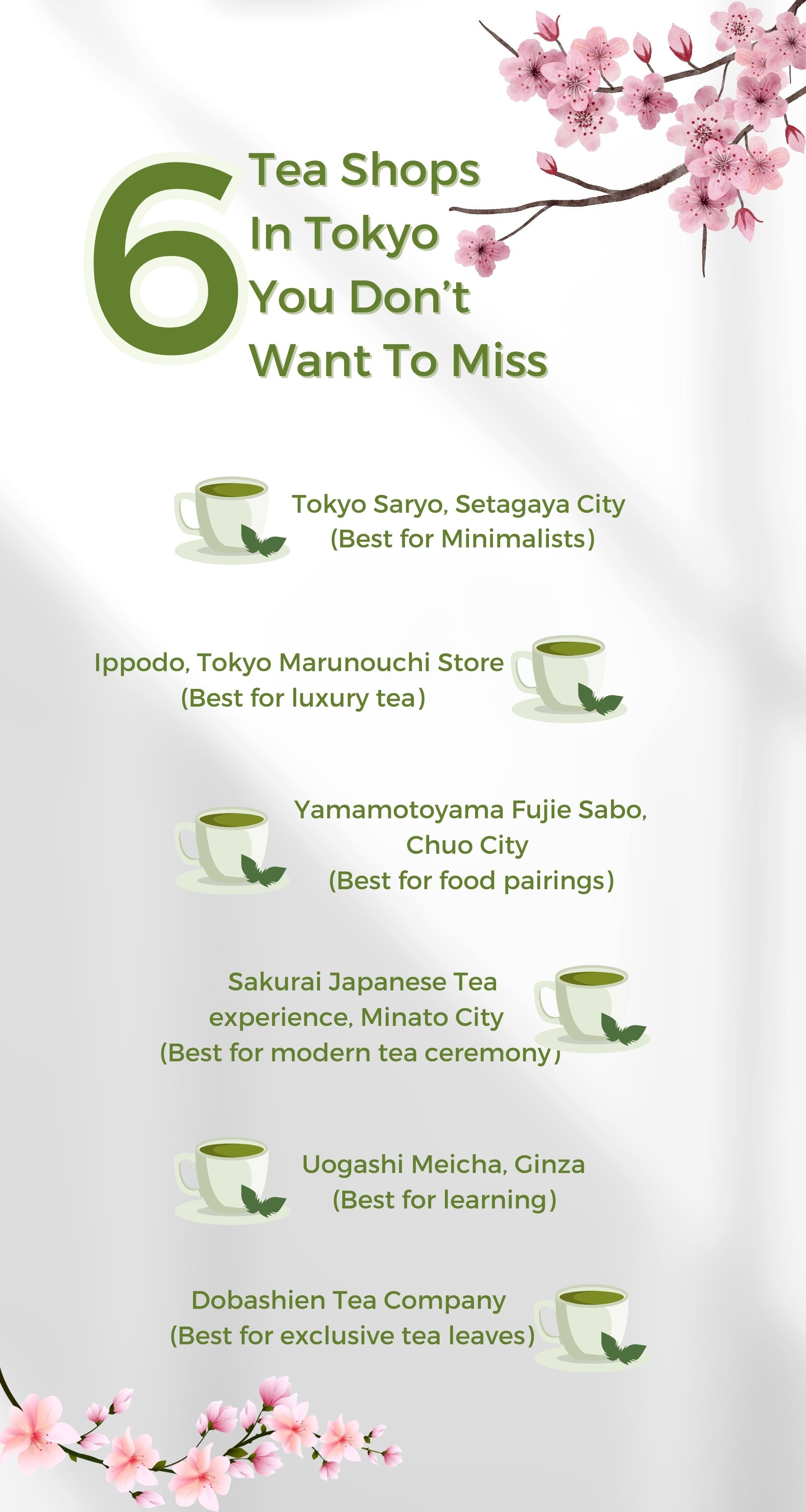 6 Must-Visit Tea Shops in Tokyo