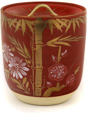 Mizusashi Take Kiku Ume, Fresh Water Jug for Japanese tea ceremony