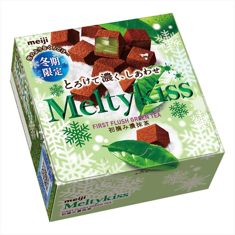 Meiji Melty kiss Chocolate First Pickled Dark Green Tea flavor Japan Dagashi