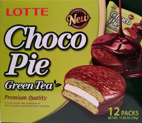 Lotte Choco Pie Green Tea – 12 Individual Packs