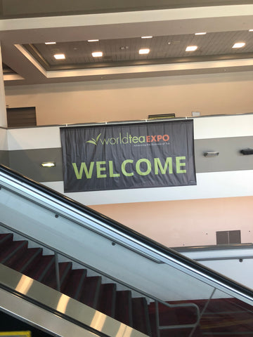 Inside Las Vegas Convention Center with Sign for World Tea Expo