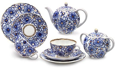 Imperial/Lomonosov Porcelain 'Bindweed' Tea Set 20 pc. for 6 persons