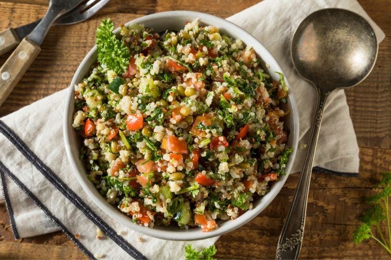 Quinoa Salad with Zesty Matcha Dressing